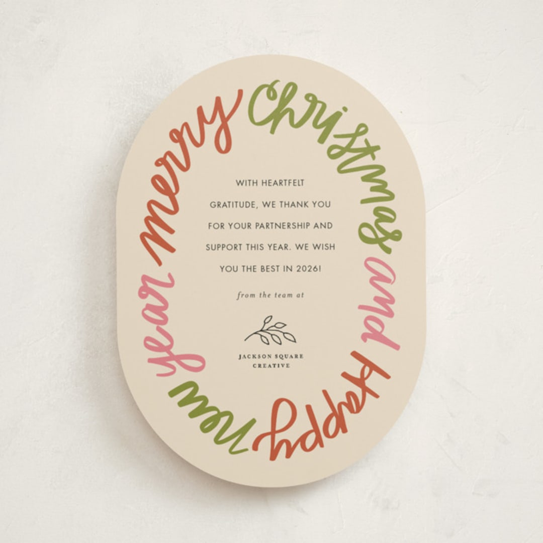 "word wreath" - Holiday Cards in Jolly by Jen Owens - Front