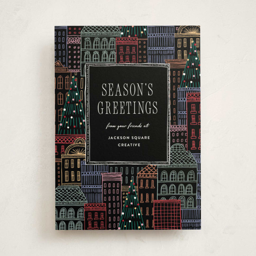 "Holiday City" - Holiday Cards in Eclipse by Pixel and Hank - Front