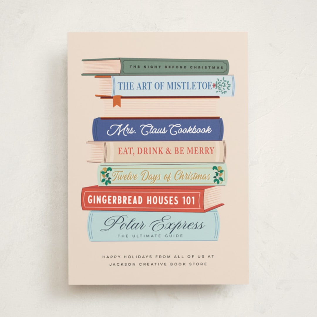 "Tales and Stories" - Holiday Cards in Blush by Sherley Ferreira - Front