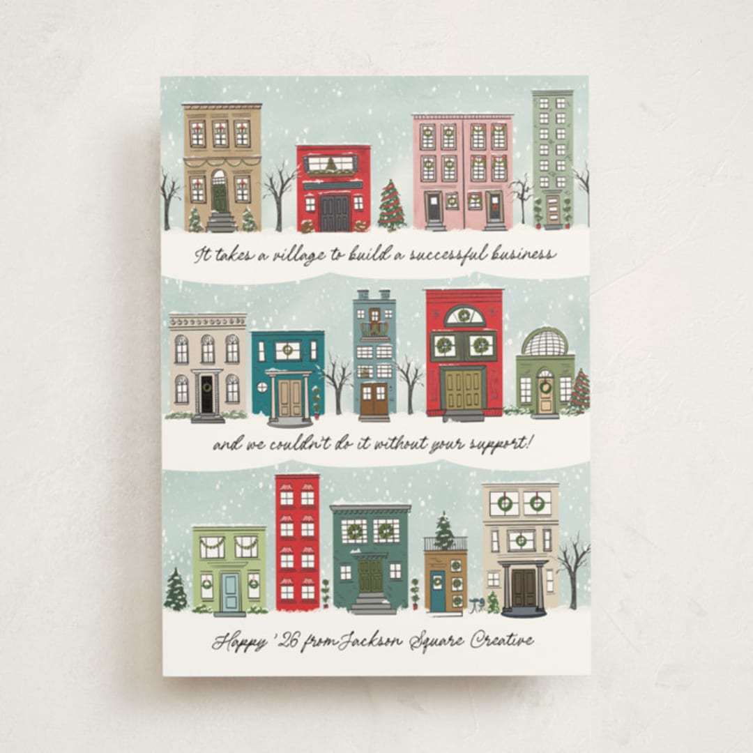 "Village" - Holiday Cards in North Pole by Heather Schertzer - Front