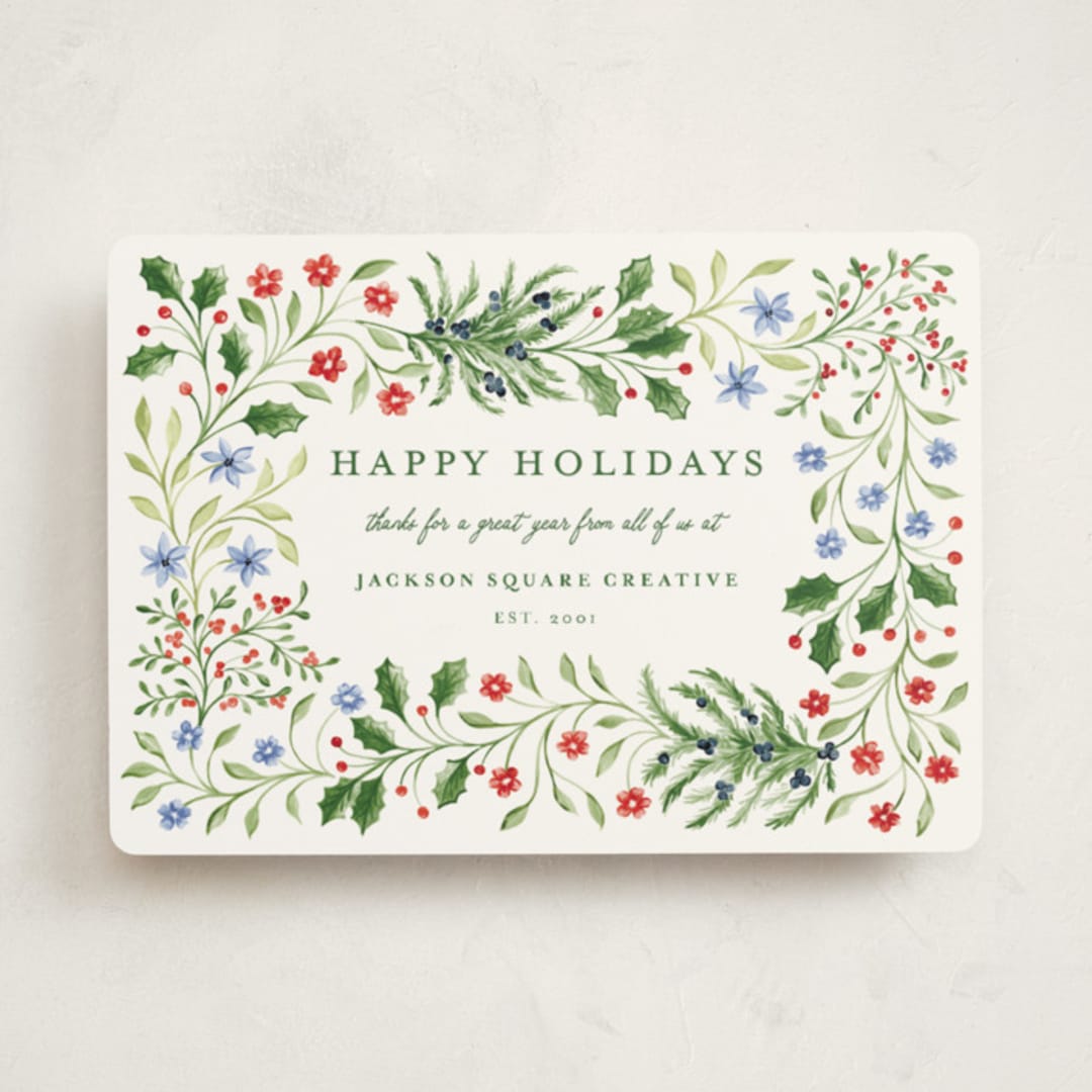 "Sophia" - Holiday Cards in Juniper by Sarah Knight - Front