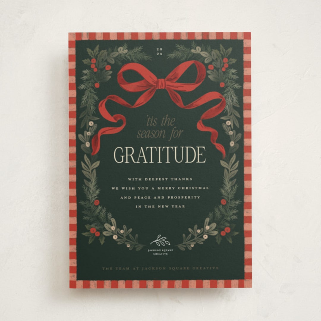 "Surround" - Holiday Cards in Cranberry by Jenna Holcomb - Front
