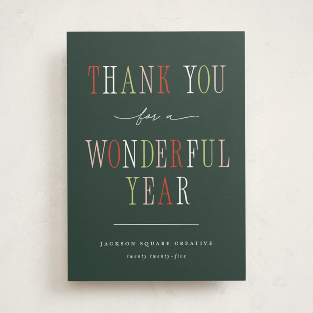 "Wonderful Year" - Holiday Cards in Garland by Pixel and Hank - Front