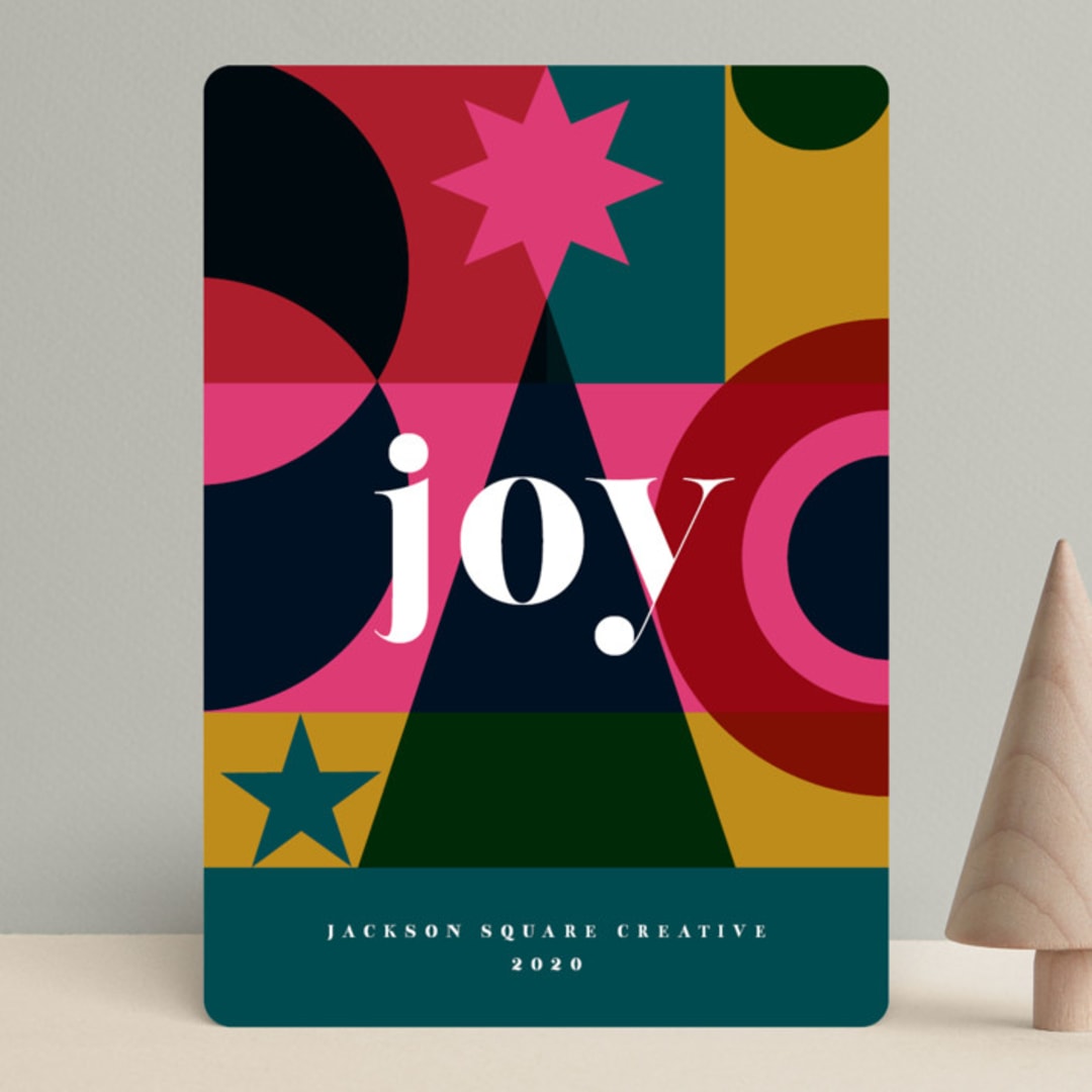 "Colorful joy" - Holiday Cards in Teal by Olivia Raufman - Front
