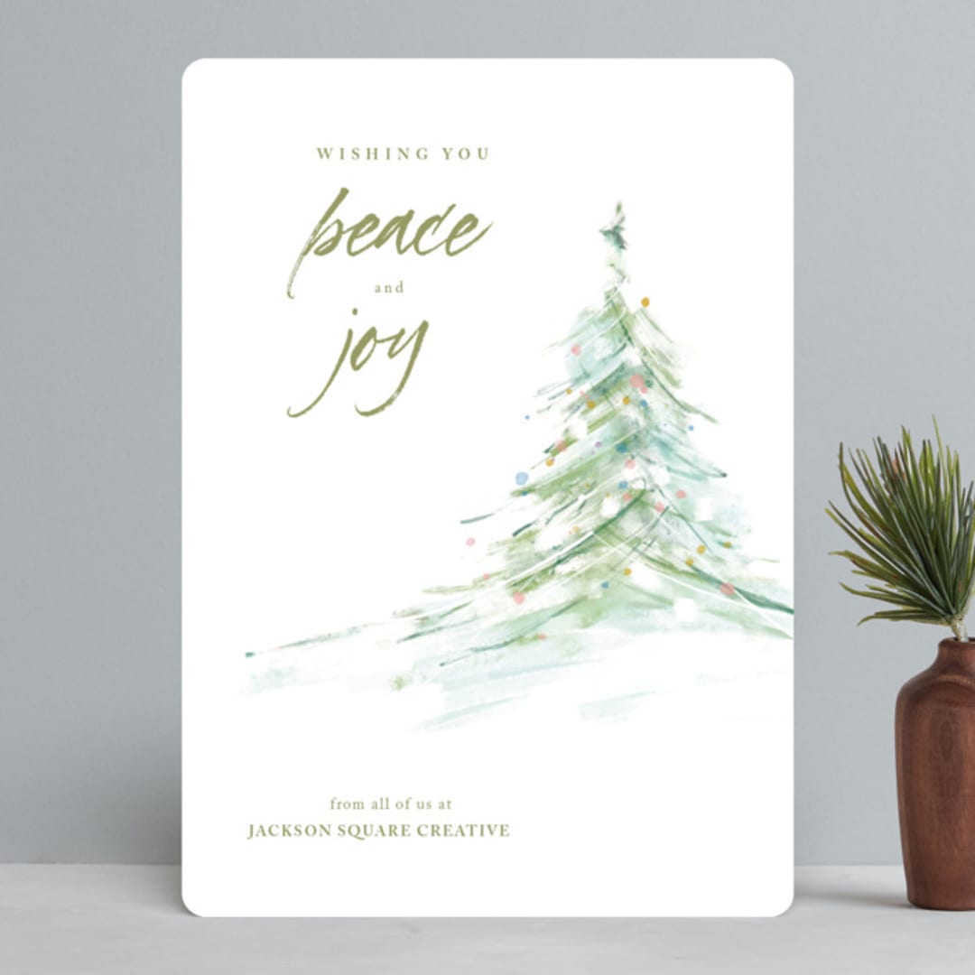 "Winter Watercolor" - Holiday Cards in Pine by Eric Ransom - Front
