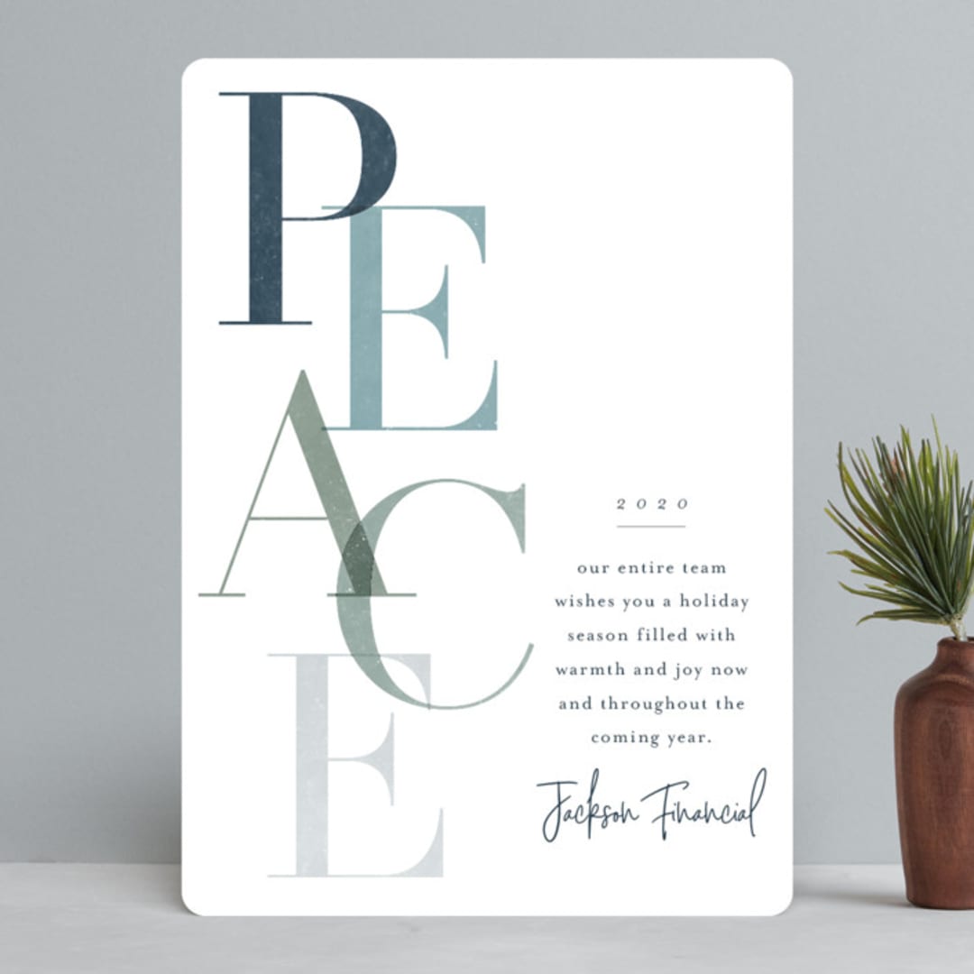 "Serene" - Holiday Cards in Ice Blue by Stacey Meacham - Front