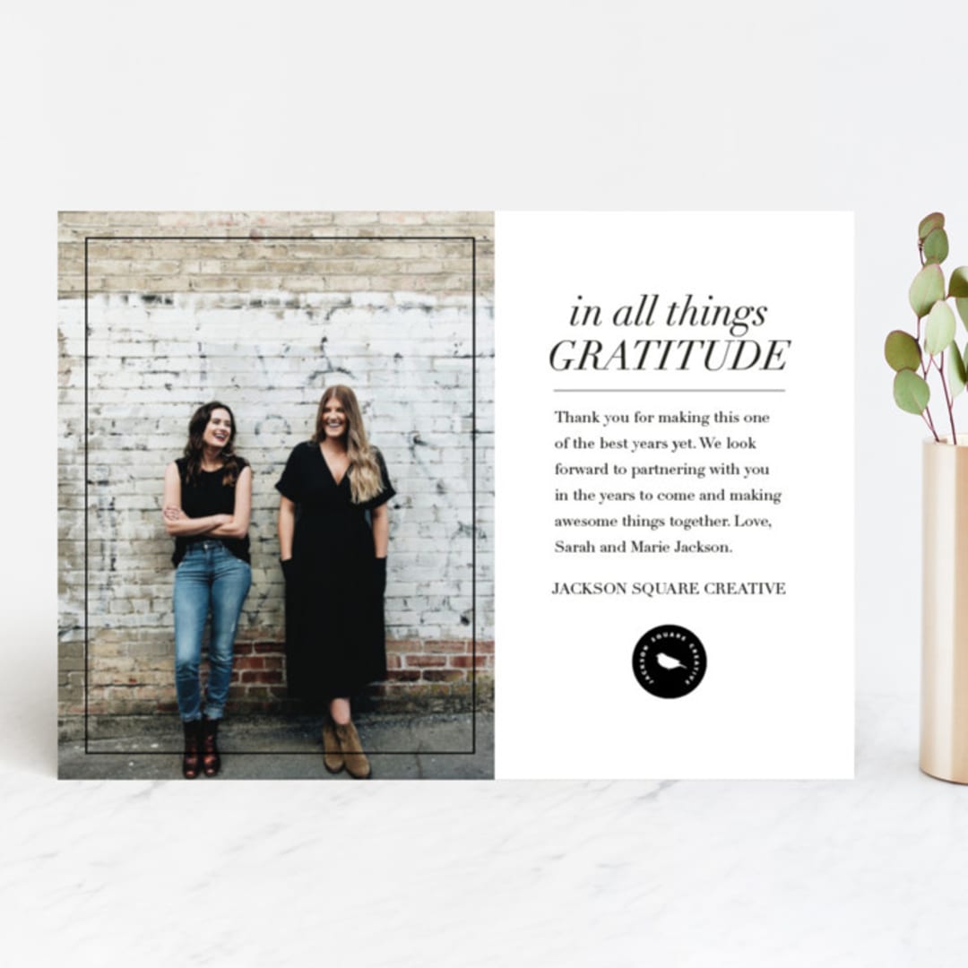 "In All Things" - Holiday Cards in Midnight by Dawn Jasper - Front