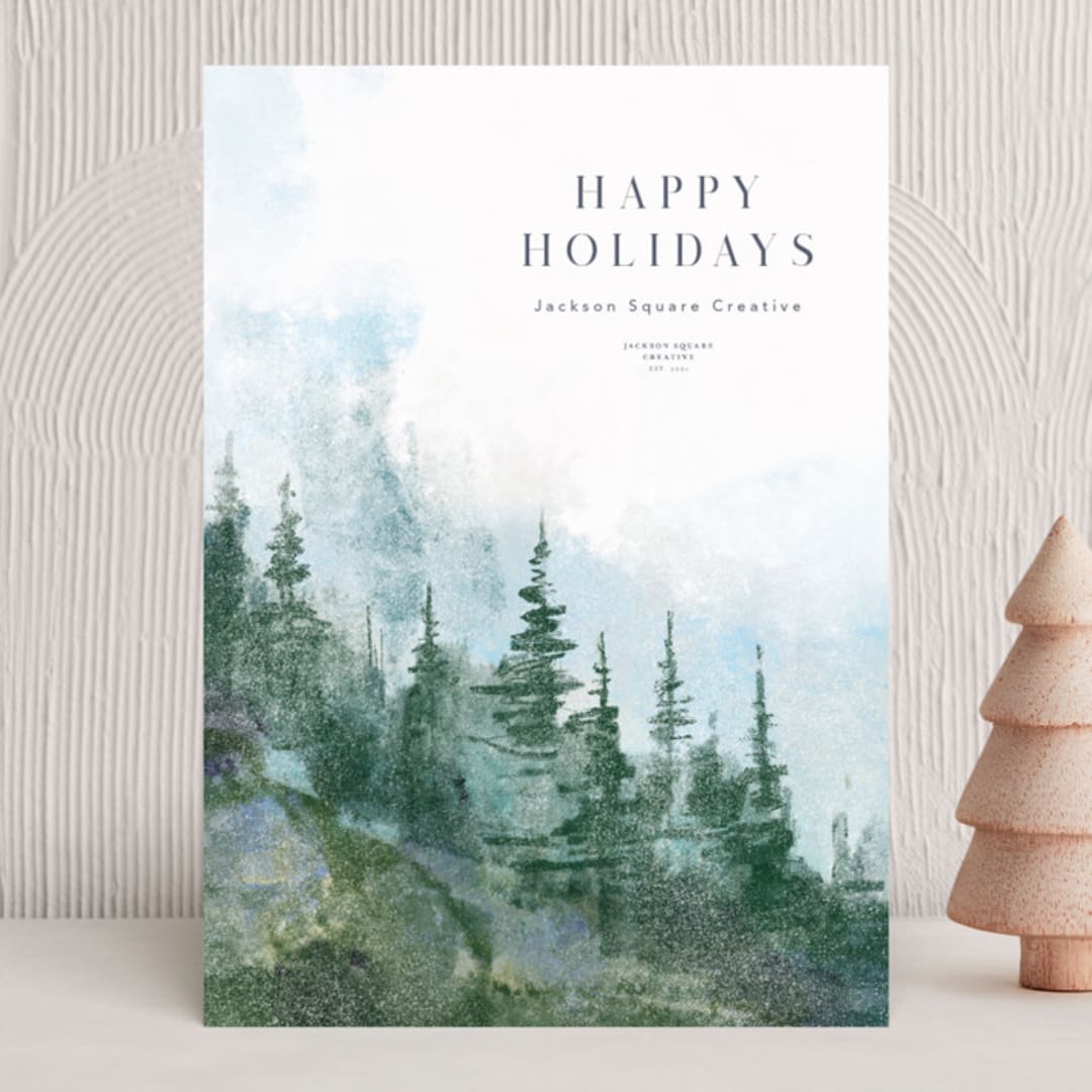 "Winter Wilderness" - Holiday Cards in Slate by Eric Ransom - Front