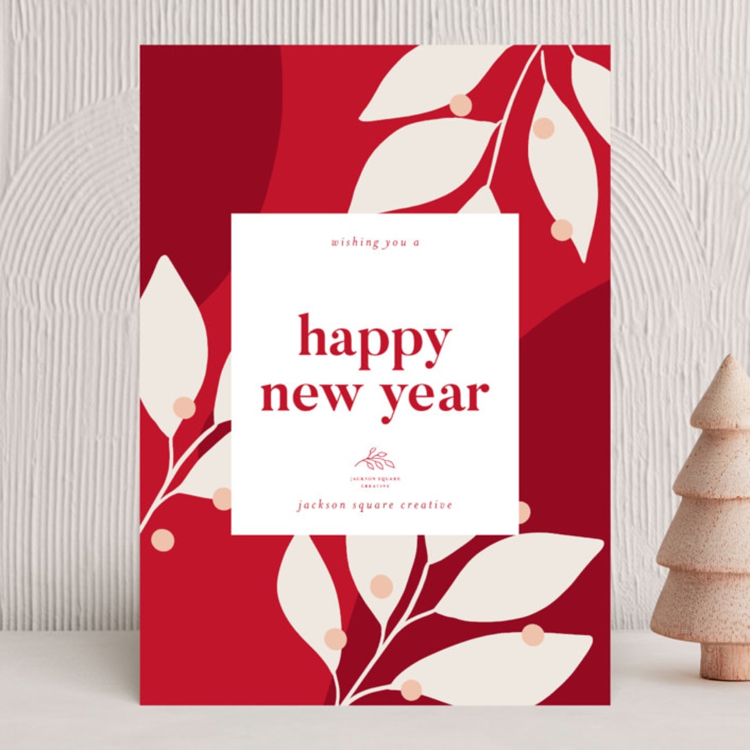 "Bold and Bright" - Holiday Cards in Berry by Kelly Schmidt - Front