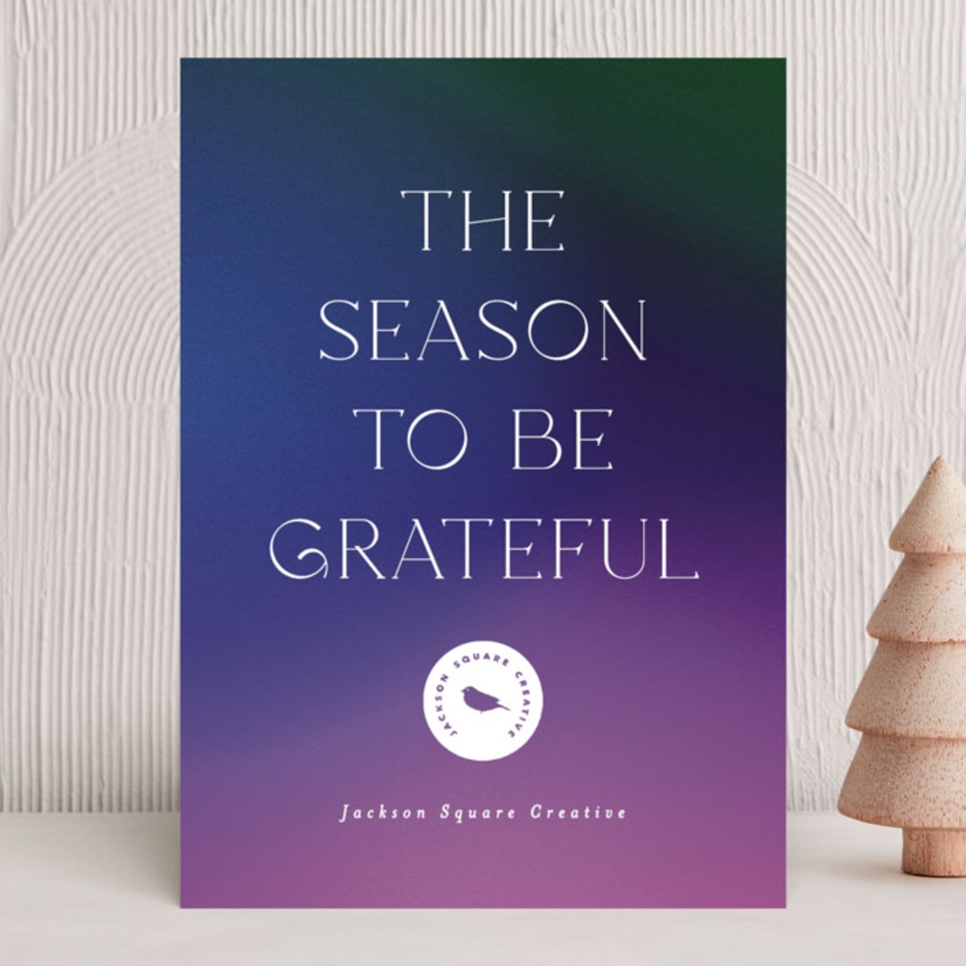 "Holiday Glow" - Holiday Cards in Aurora Borealis by Phrosné Barwood - Front