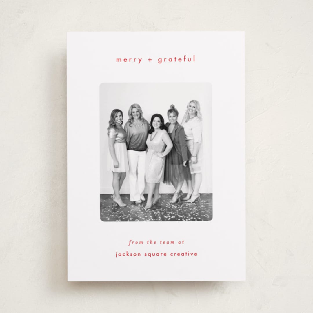 "Simply grateful" - Holiday Cards in Holly Berry by AK Graphics - Front