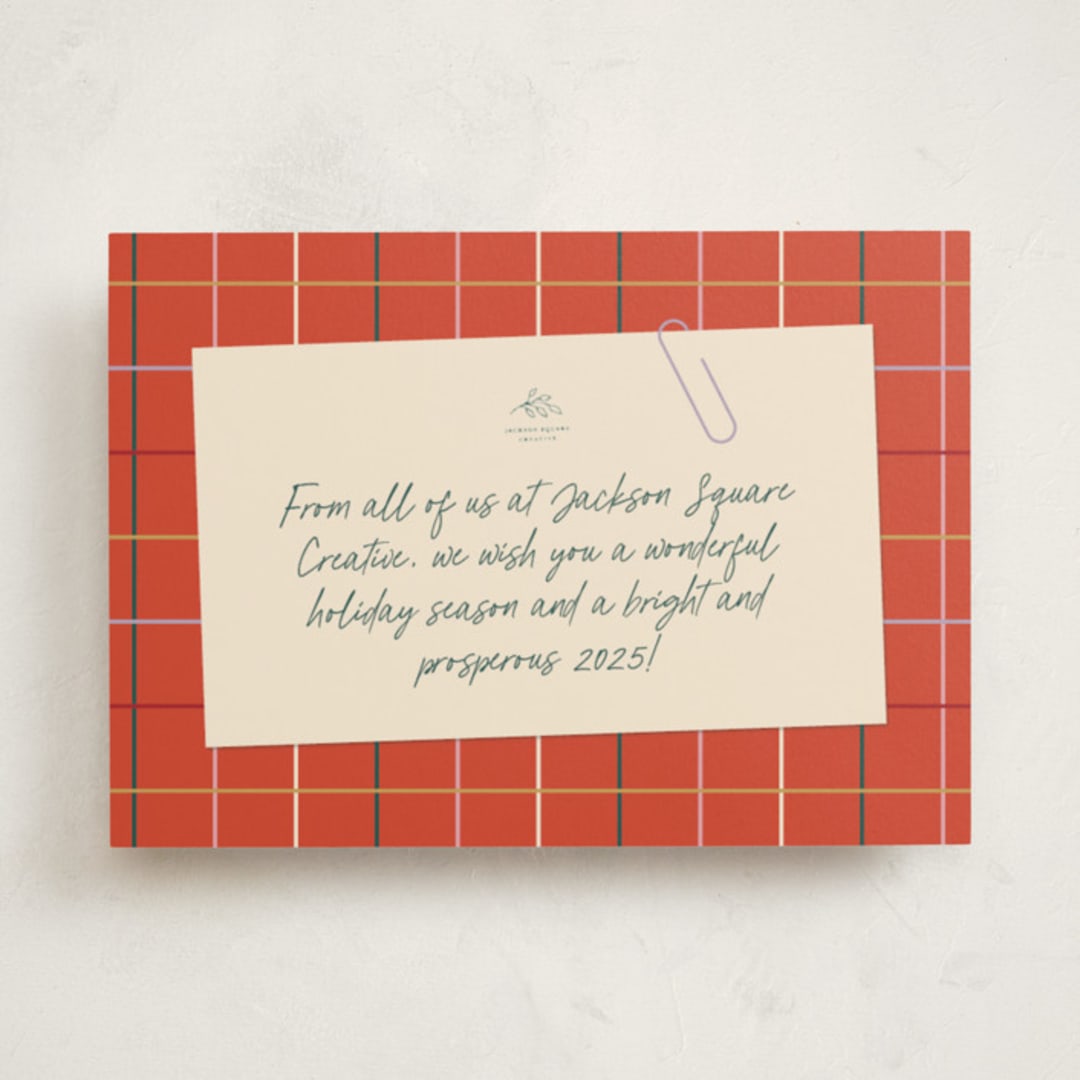 "Quick Note" - Holiday Cards in Persimmon by Olivia Raufman - Front