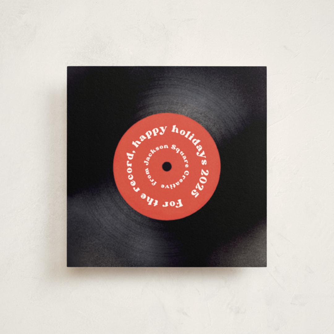"For the Record" - Holiday Cards in Maple Leaf by Gwen Bedat - Front
