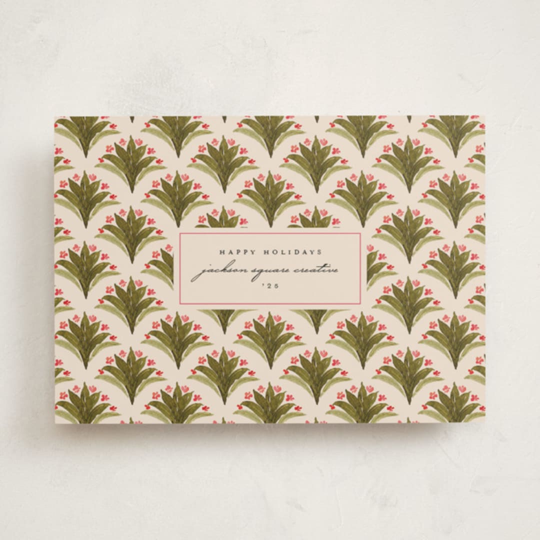 "Wrapping Paper" - Holiday Cards in Pine by Claudia Orengo - Front