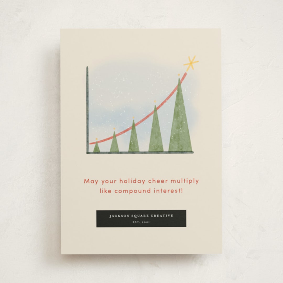 "Christmas Tree Chart" - Holiday Cards in Ivory by Becky Nimoy - Front