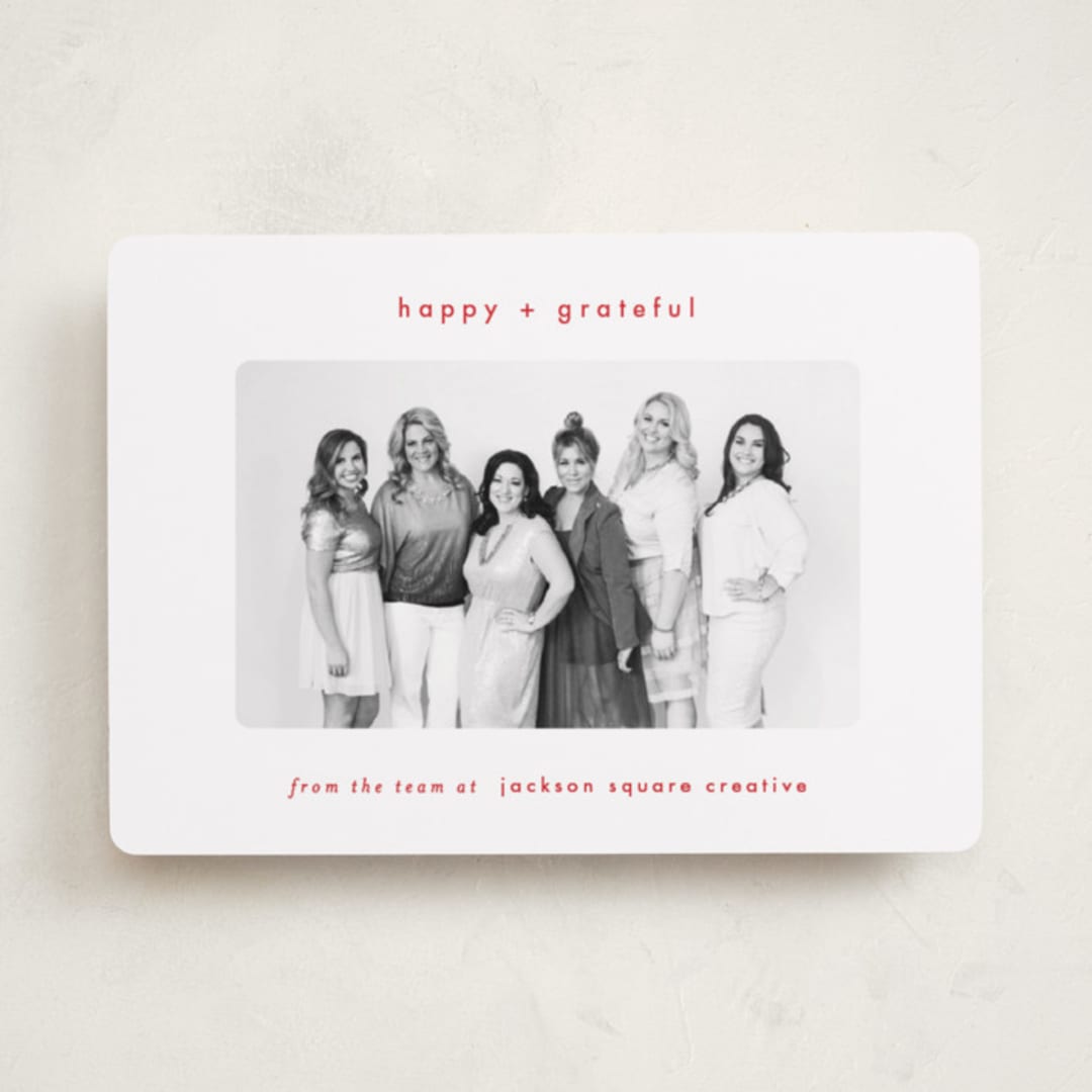 "Simply grateful" - Holiday Cards in Holly Berry by AK Graphics - Front