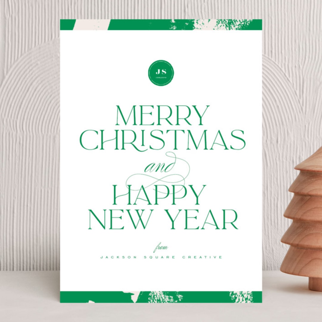 "Festive Edge" - Holiday Cards in Pine Needle by Leah Bisch - Front
