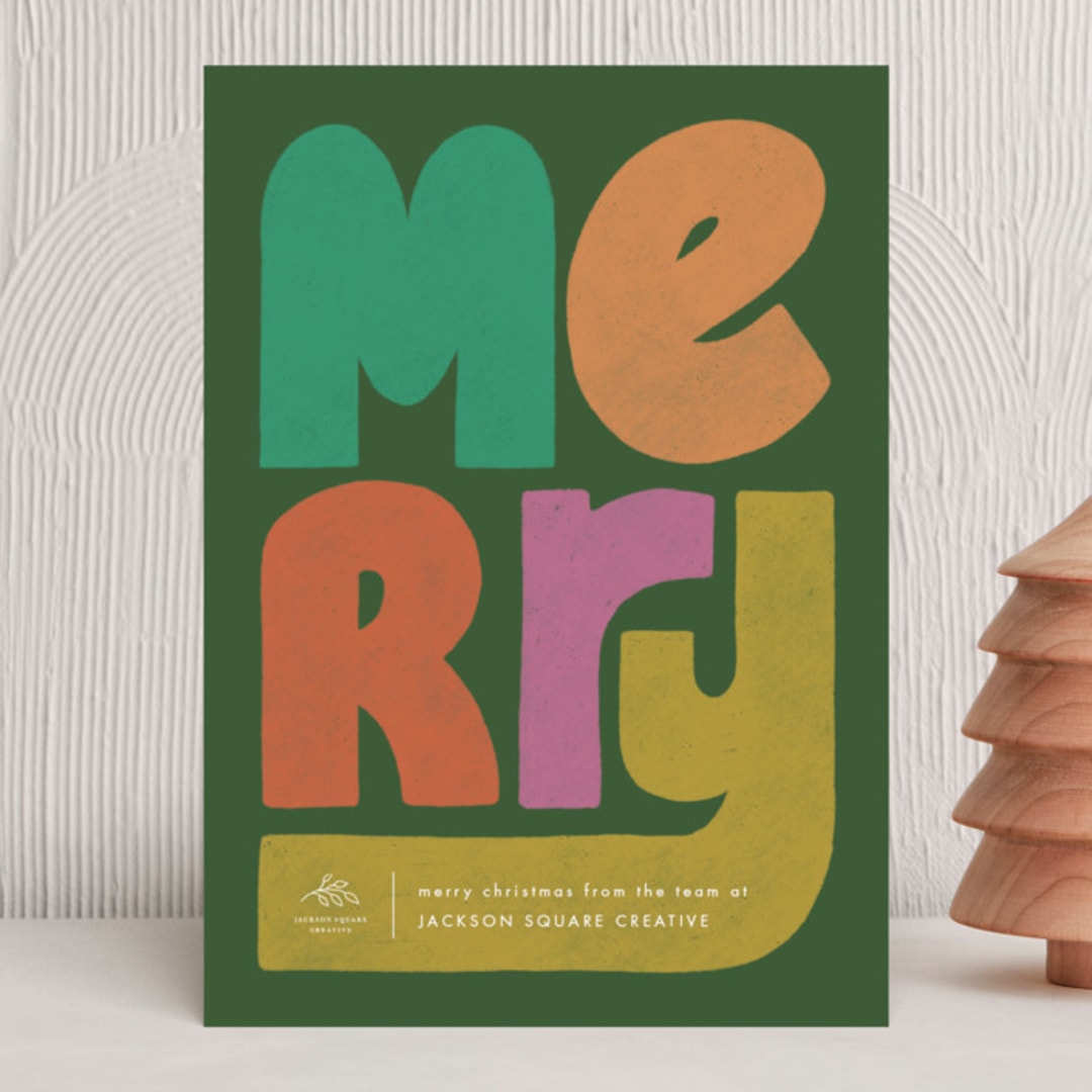 "Chunky" - Holiday Cards in Retro by Jen Owens - Front