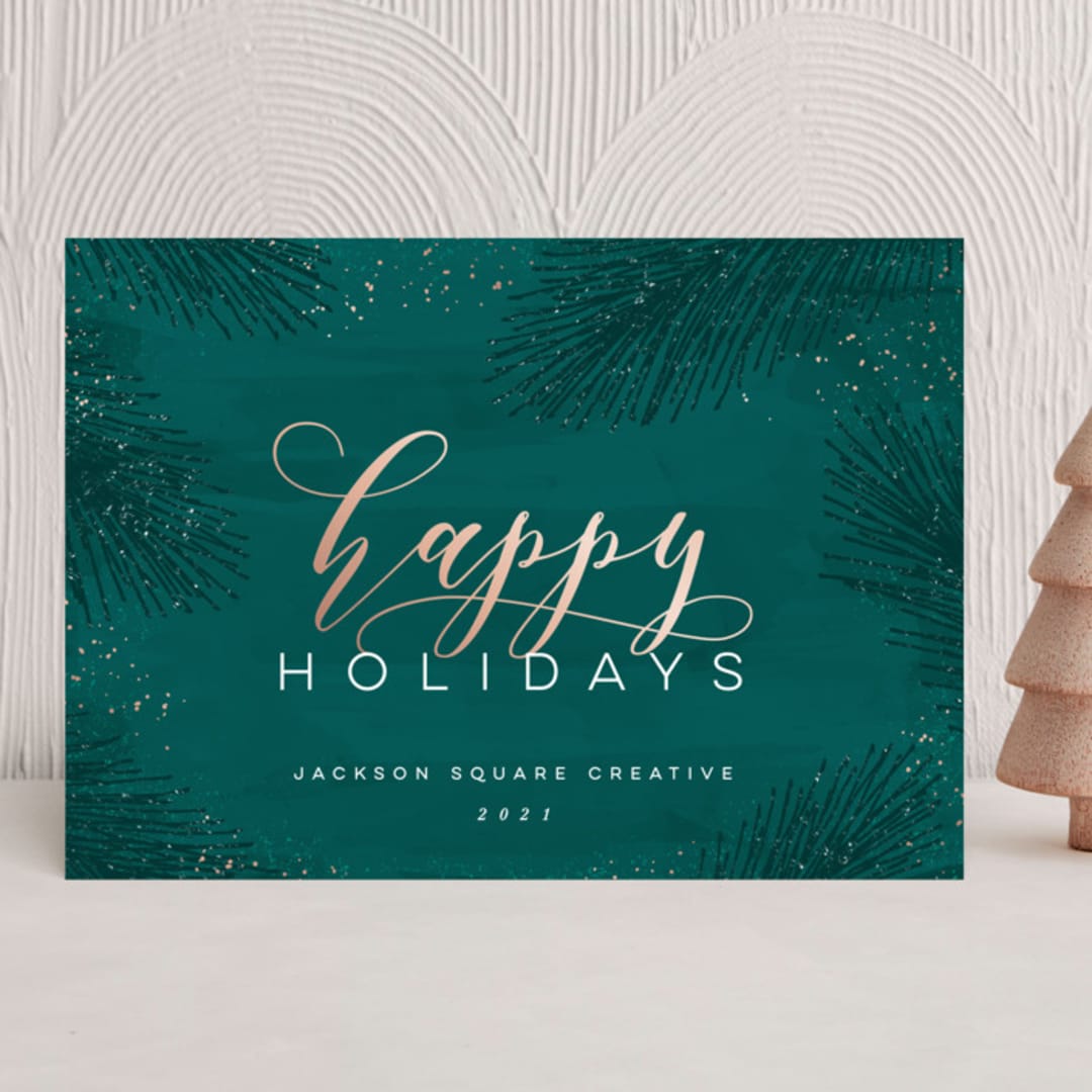 "Elegant Evergreen" - Holiday Cards in Evergreen by Hooray Creative - Front