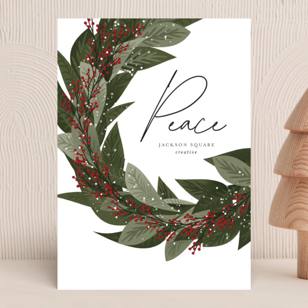 "Abundant" - Holiday Cards in Berry by Iveta Angelova - Front