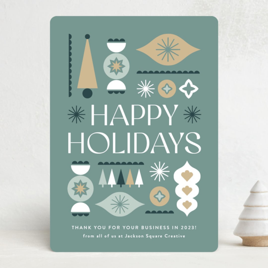 "Provisions" - Holiday Cards in Sage by Olivia Raufman - Front