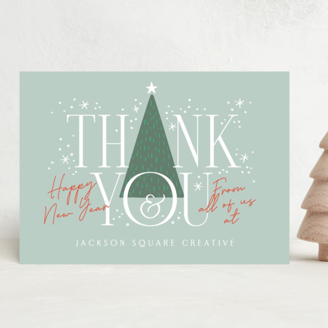 "Thank You Tree" - Holiday Cards in Spruce by Alethea and Ruth - Front