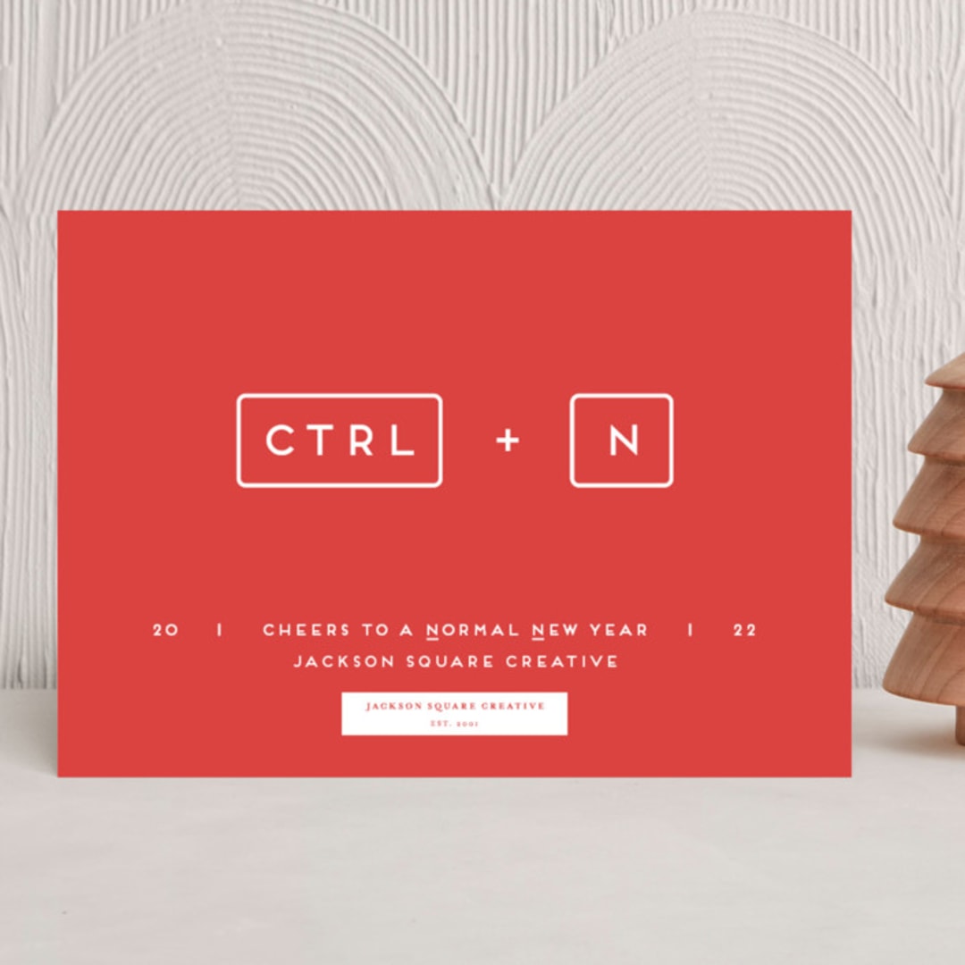 "New Year Shortcut" - Holiday Cards in Santa by Gwen Bedat - Front