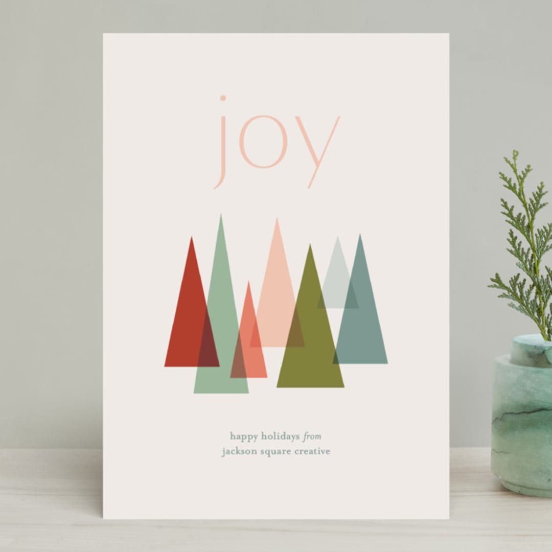 "Bright Trees" - Holiday Cards in Pastels by Shari Margolin - Front