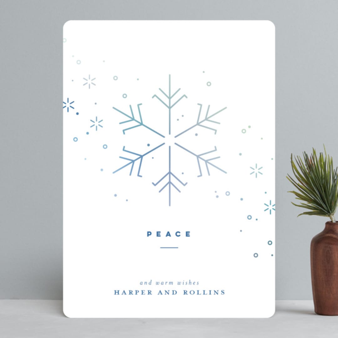 "Gentle Snowfall" - Holiday Cards in Blizzard by Kimberly Morgan - Front