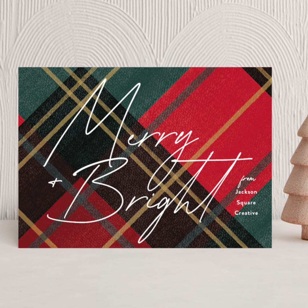 "Festive Plaid" - Holiday Cards in Festive by Rebecca Durflinger - Front