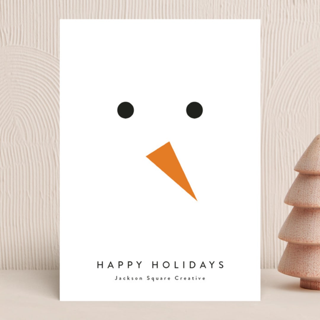 "Snowman" - Holiday Cards in Pumpkin by Yuliya Evseeva - Front