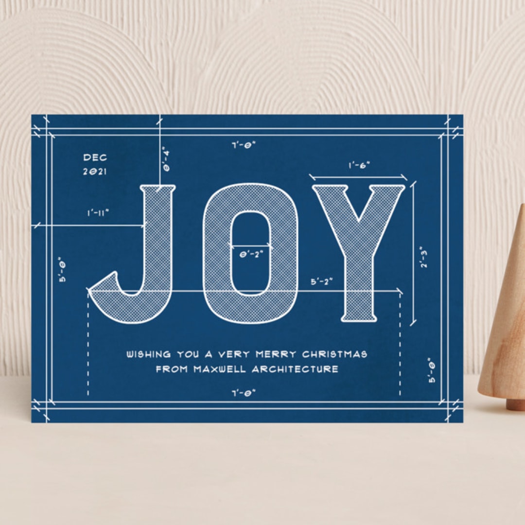 "Joy Plans" - Holiday Cards in Sea by Amy Payne - Front