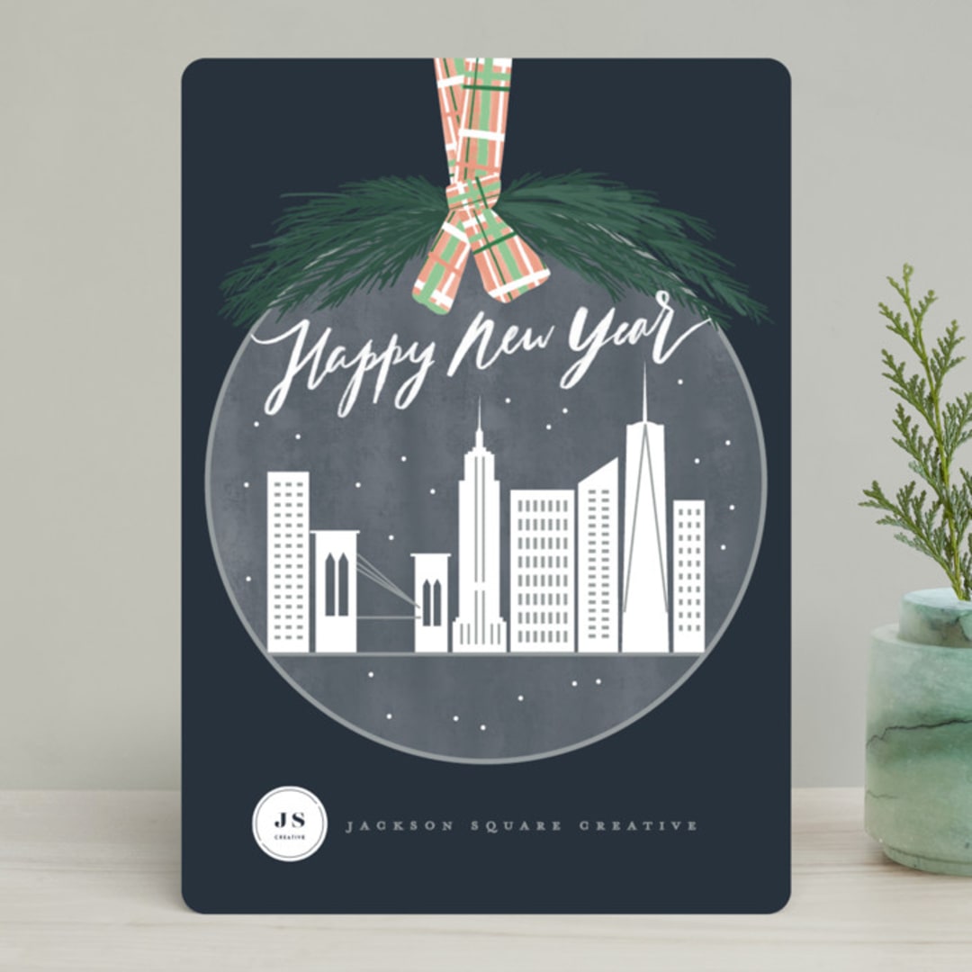 "City ornament" - Holiday Cards in Navy by Creo Study - Front