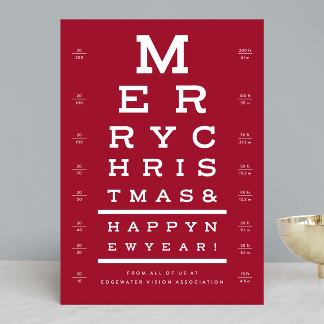 "Optical" - Holiday Cards in Peppermint by Sarah Brown - Front