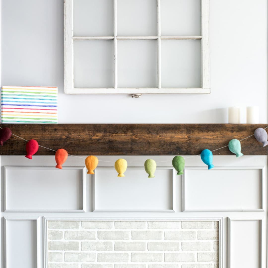 "Balloon Garland (Rainbow, 6 feet)" - Garlands in multicolor by Nivas Collection