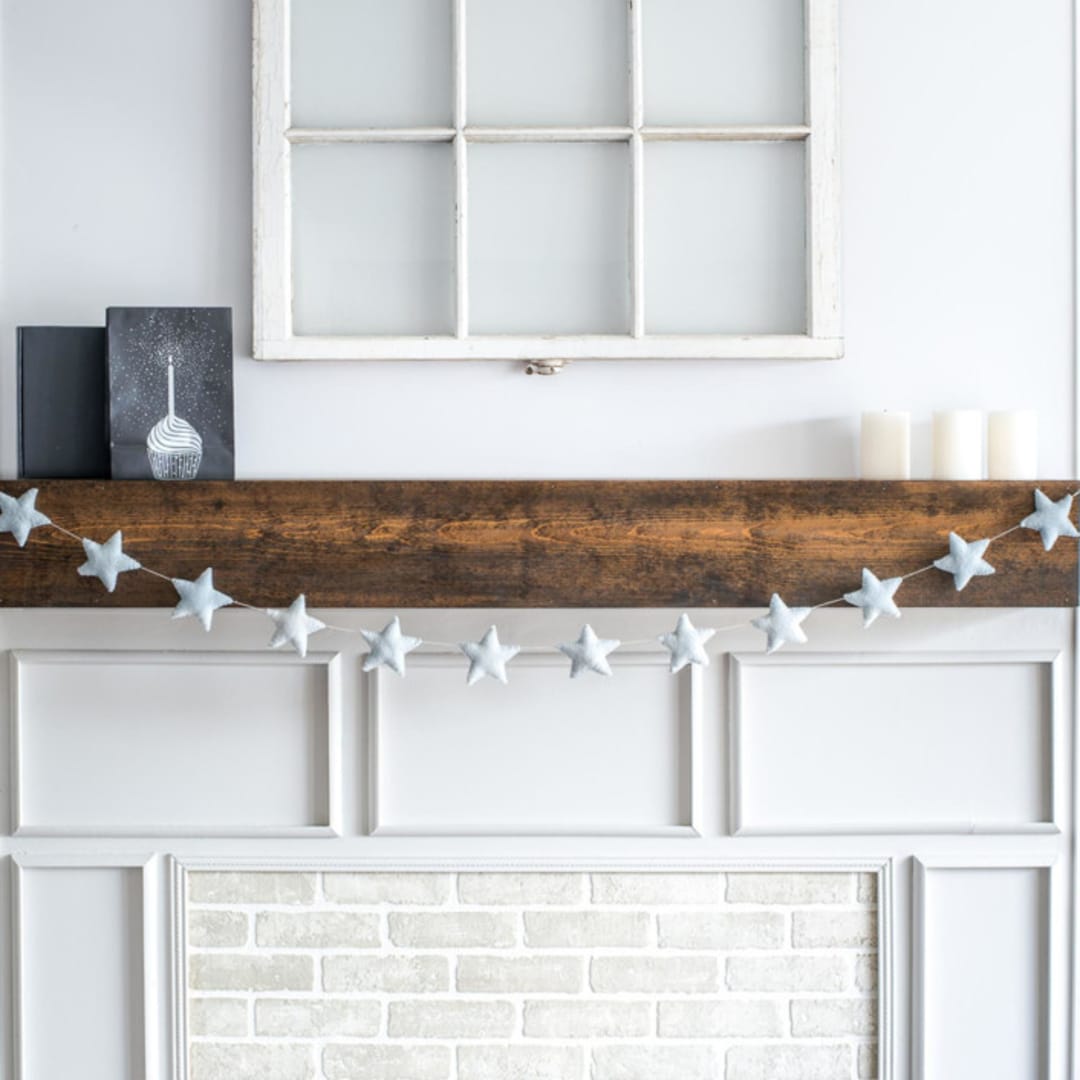 "Star Garland (Dusty Blue, 6 feet)" - Garlands in blue by Nivas Collection