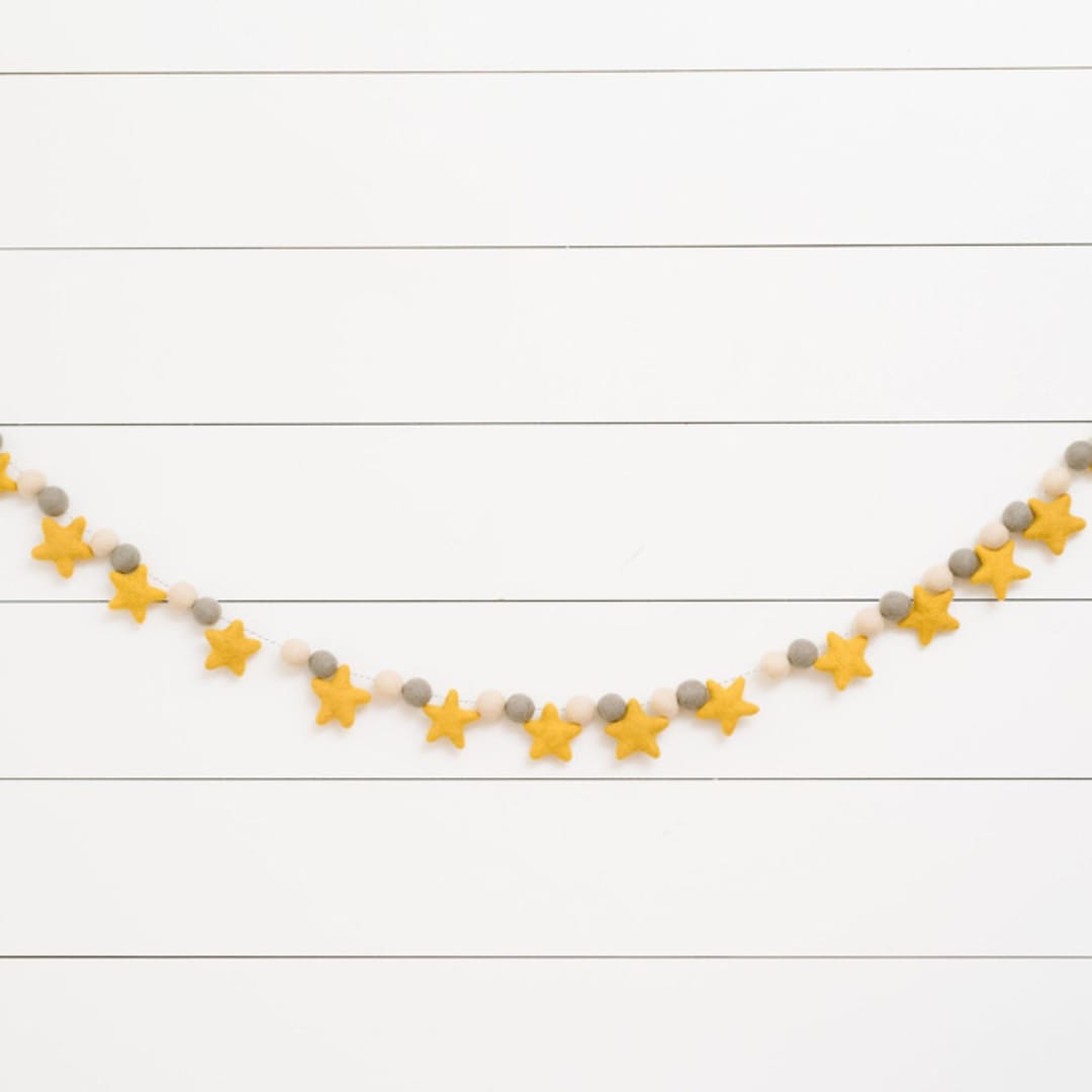 "Second Star to the Right Felt Ball Garland" - Garlands in multicolor by aubry bennion