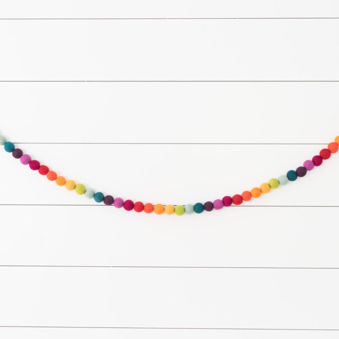 "Pigment Felt Ball Garland" - Garlands in multicolor by aubry bennion