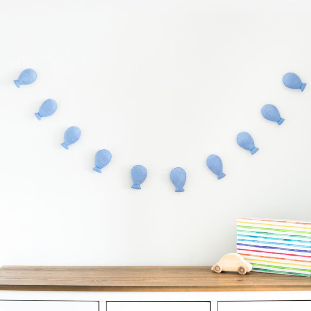 "Balloon Garland (Serenity Blue, 6 feet)" - Garlands in blue by Nivas Collection