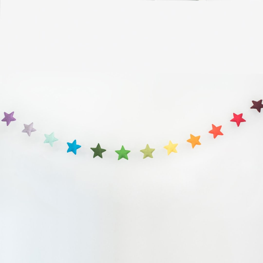 "Star Garland (Rainbow, 6 feet)" - Garlands in multicolor by Nivas Collection