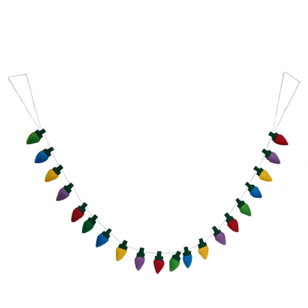 "Felt Holiday Lights Garland" - Garlands in multicolor by Global Goods Partners