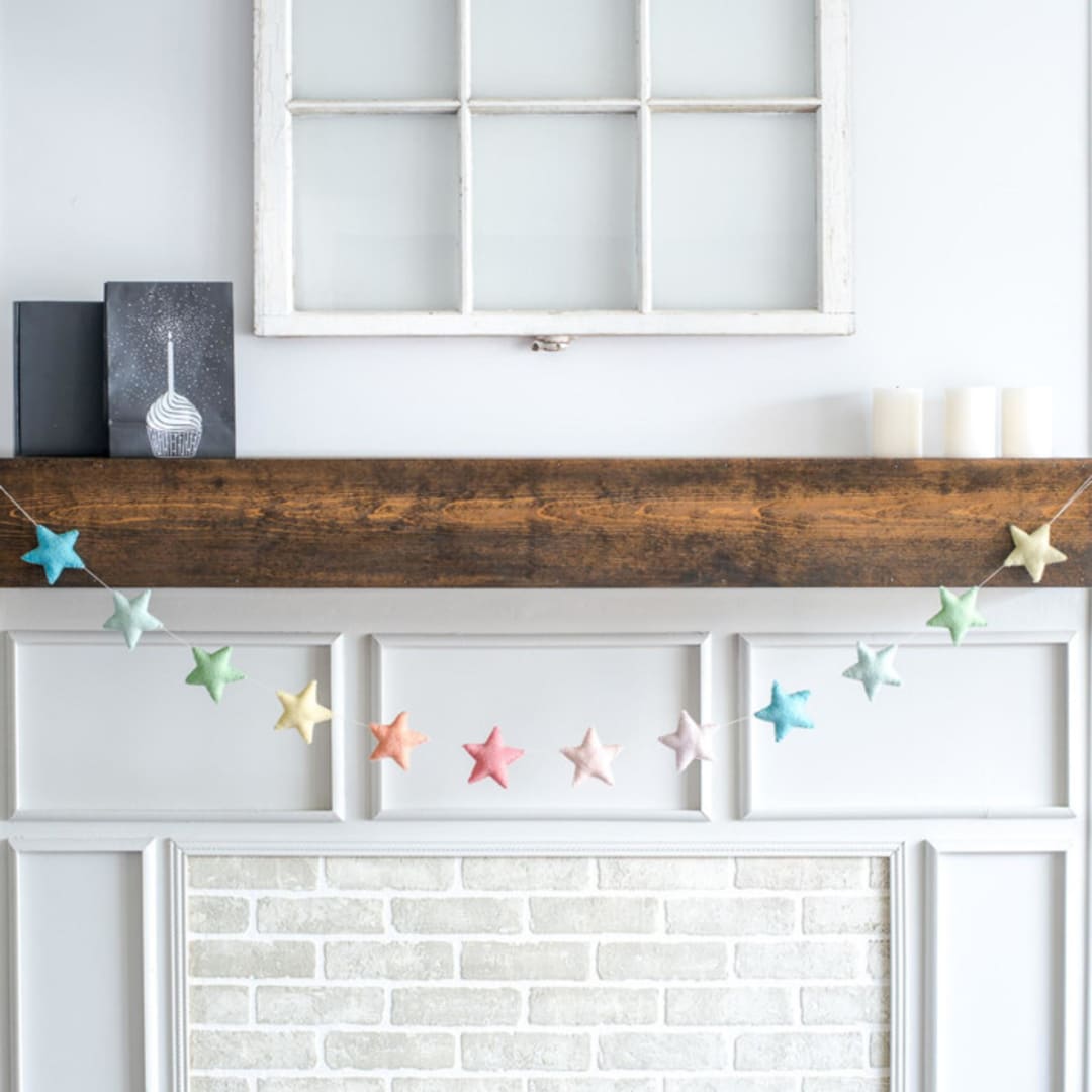 "Star Garland (Soft Rainbow, 6 feet)" - Garlands in multicolor by Nivas Collection