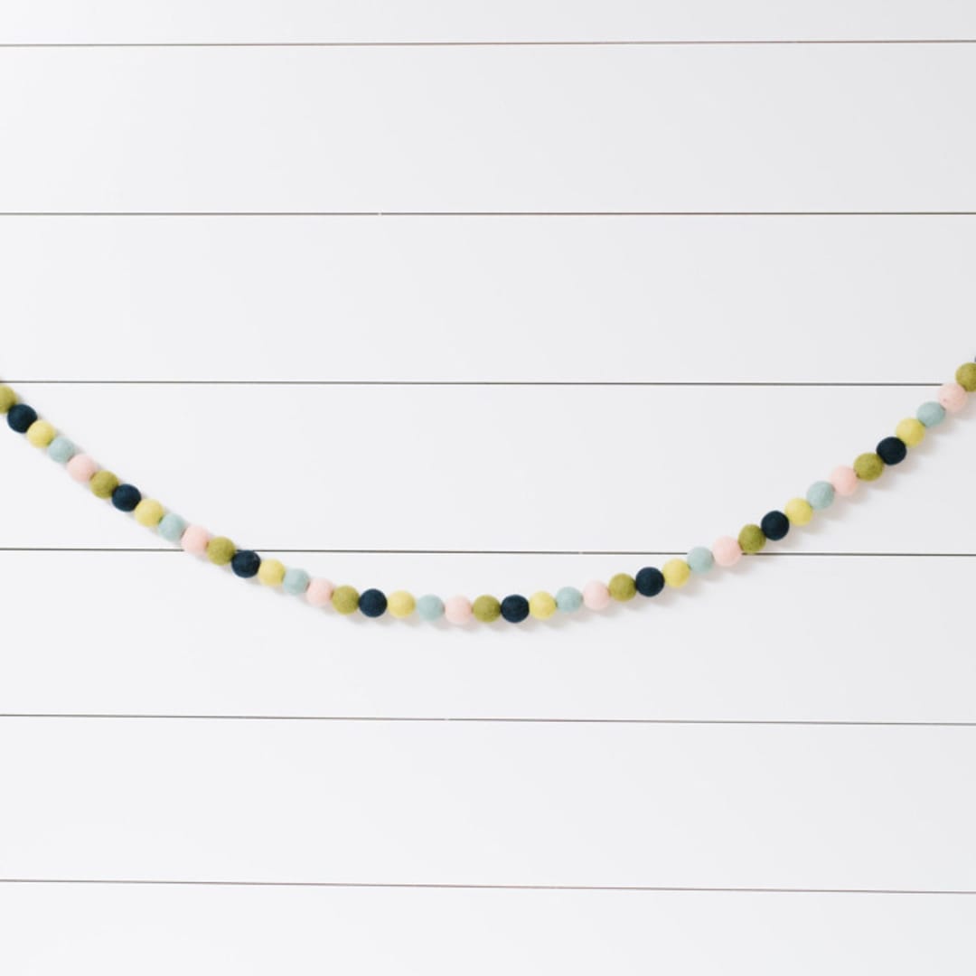 "Agave Felt Ball Garland" - Garlands in multicolor by aubry bennion