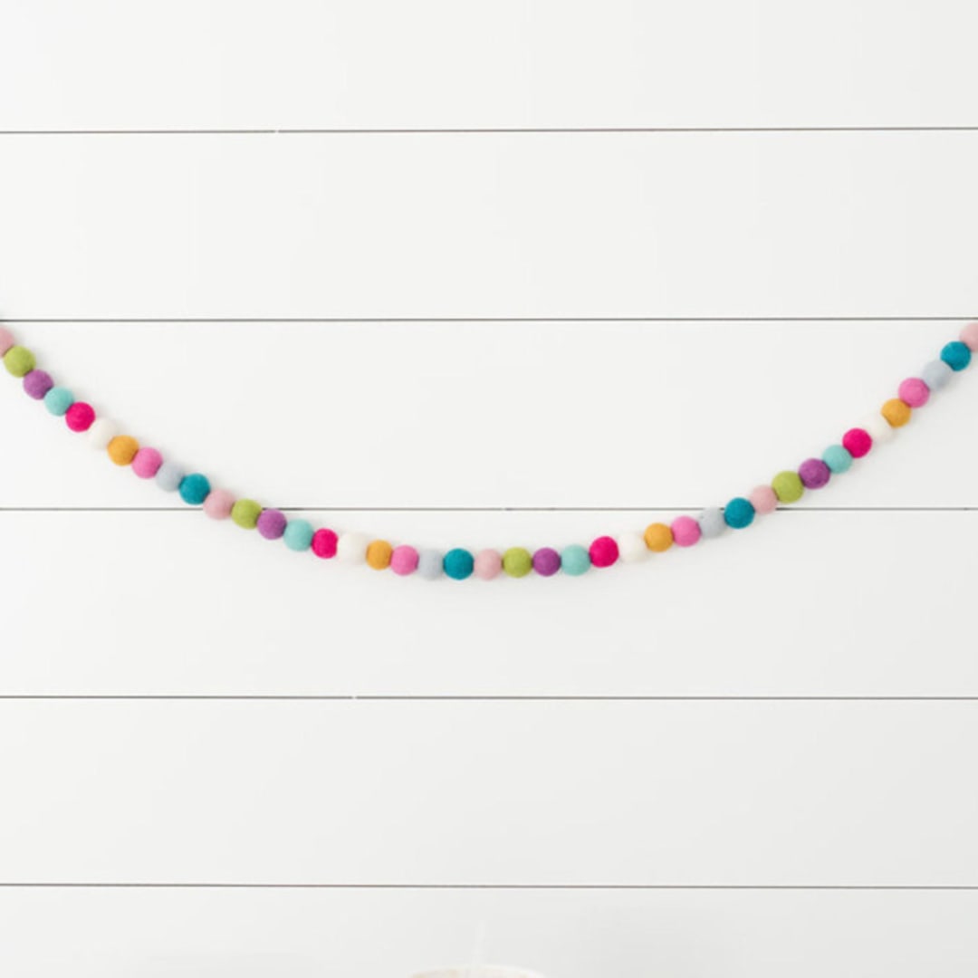 "Seamstress Felt Ball Garland" - Garlands in multicolor by aubry bennion