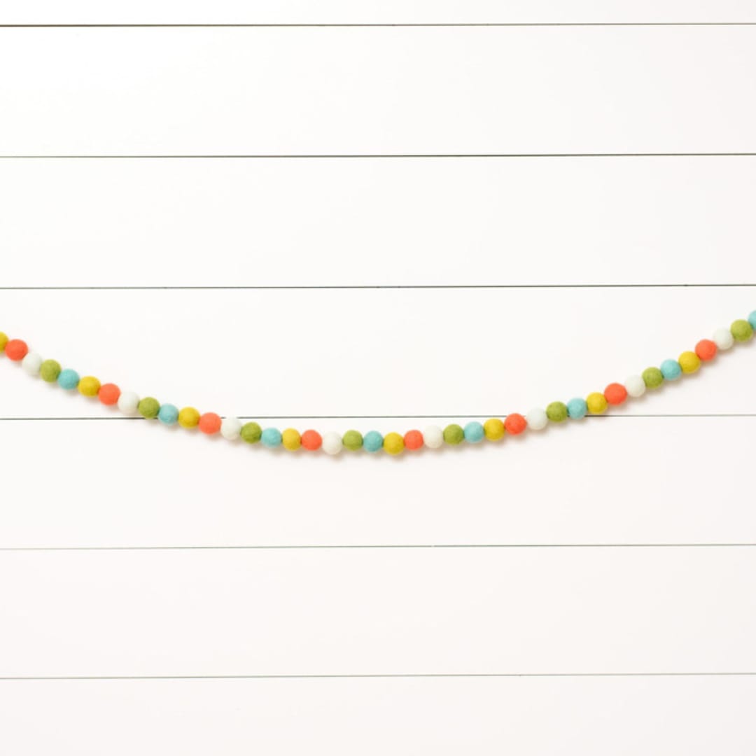 "Prickly Pear Felt Ball Garland" - Garlands in multicolor by aubry bennion