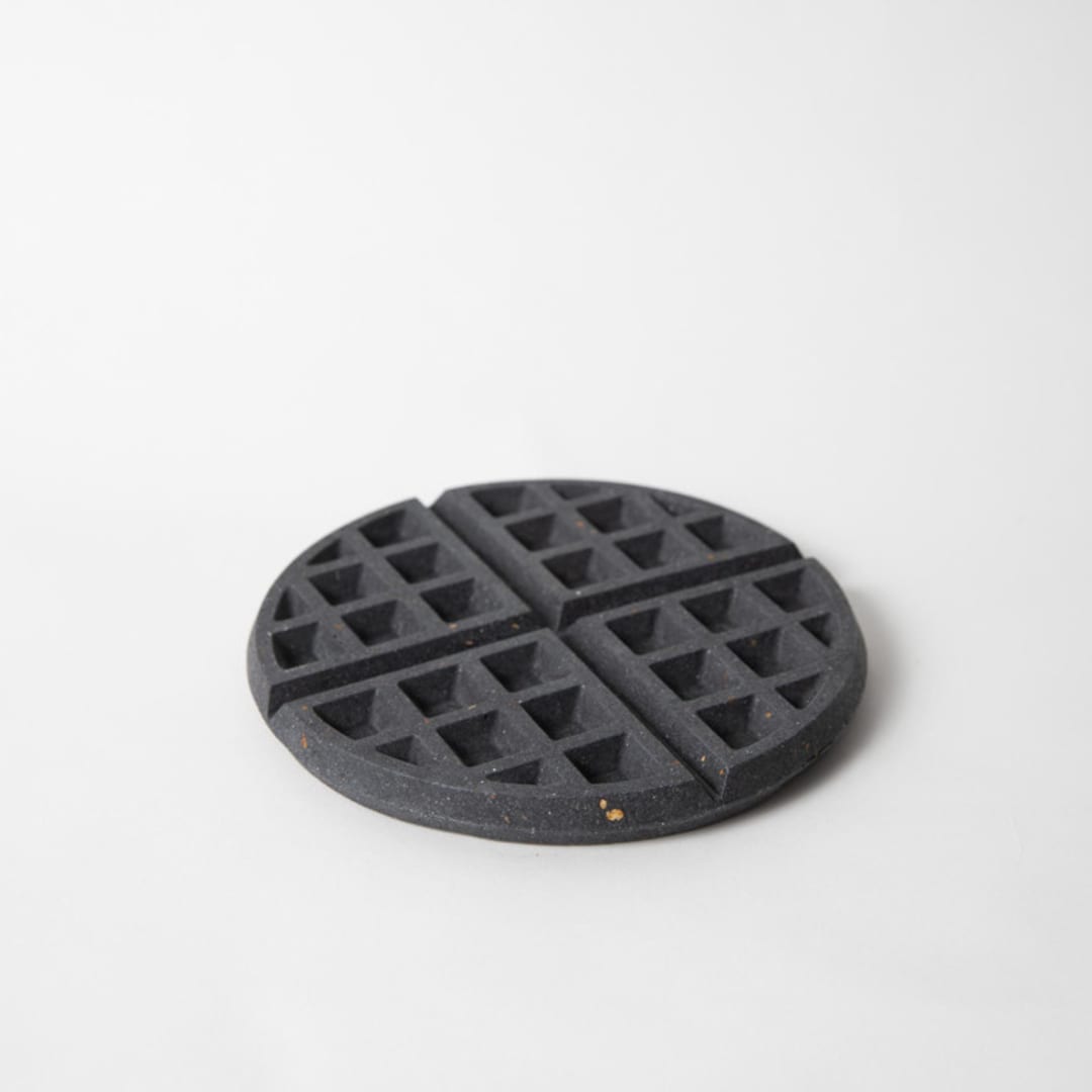"Black Terrazzo Waffle Trivet" - Trivets in black by Pretti.Cool