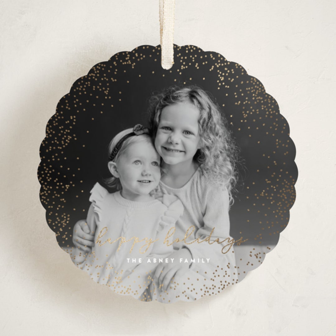 "snowdrift" - Holiday Ornament Cards in Snow by Sara Hicks Malone - Front