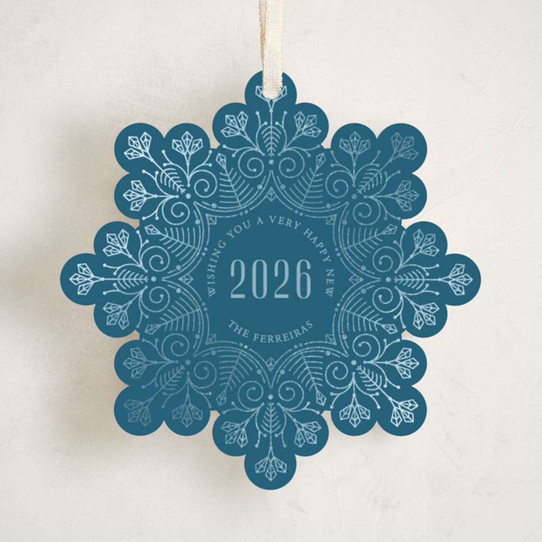 "Christmas snowflake" - Holiday Ornament Cards in Ice by Ana de Sousa - Front