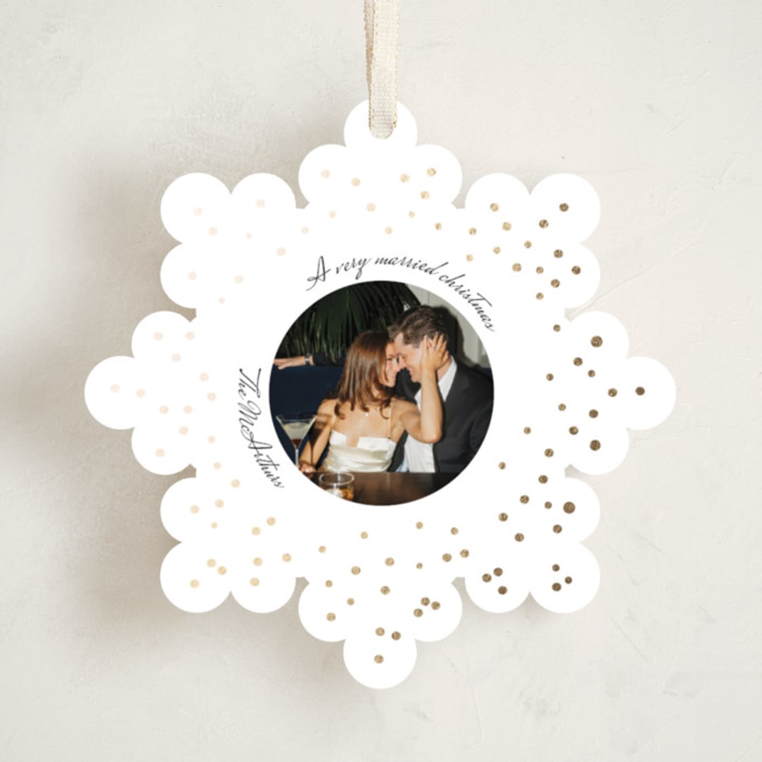"A Very Married Christmas Foil Ornament" - Holiday Ornament Cards in Snow by Anna Kasper - Front