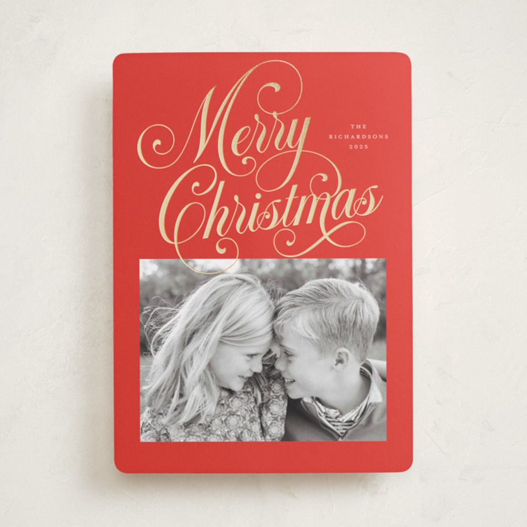 "Peppermint Twist" - Holiday Cards in Candy Apple by Jessica Williams - Front